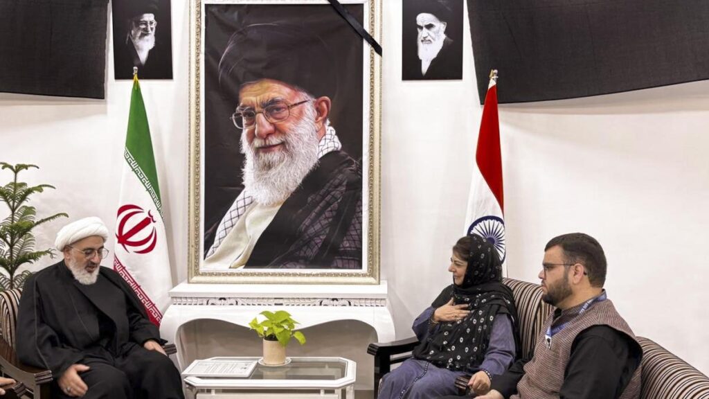 khamenei-killing:-mehbooba-mufti,-nc-mps-from-j&k-visit-iran-embassy-in-delhi-to-express-condolences