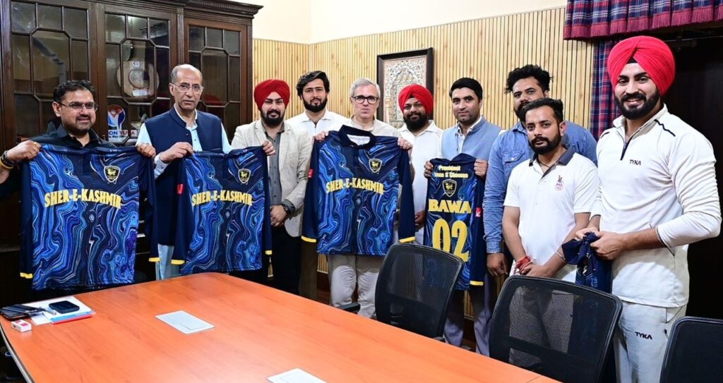 cm-omar-abdullah-unveils-sher-i-kashmir-cricket-club-jersey,-releases-wildlife-publication